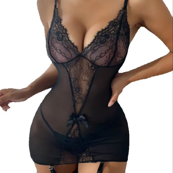Garter Belt Set - Lace Underwear Set with Stockings Hot