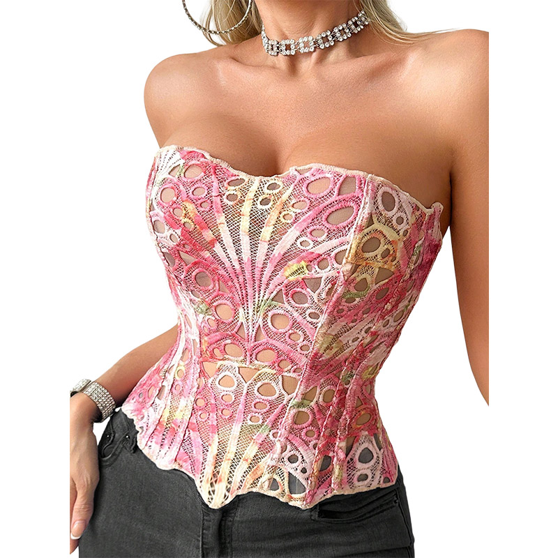 Sexy Bone Garment Corset Sheer - đánh giá và giá Cami Top Lace