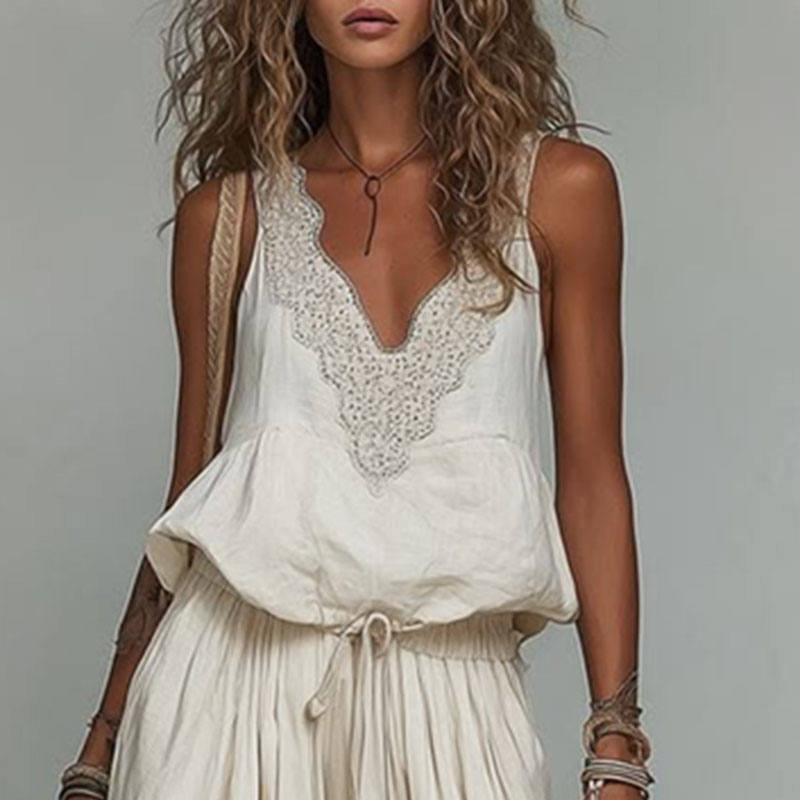 Women Sleeveless Lace V Neck S - đánh giá và giá Cami Top Lace