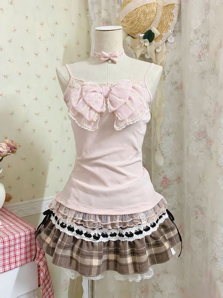 Japanese Sweet Three Piece Set - đánh giá và giá Cami Top Lace